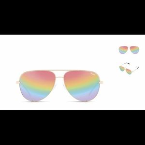 Quay High Key Mini in Rainbow color with gold rims